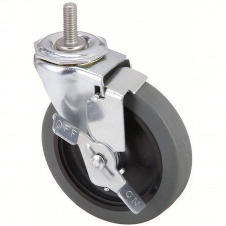 Zoro Select Stem Caster, 130 lb. Load, Gray Wheel P5S-UP040G-ST3-SB