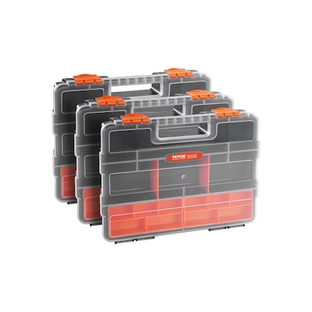 Vevor 3-Pack Small Parts Organizer 21Compartment Organizer Box Removable Divider, 3PK G421-3