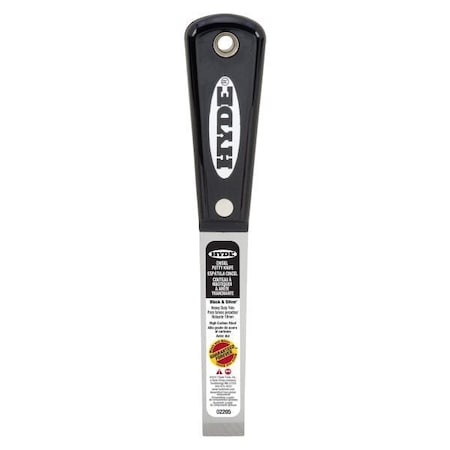 Hyde Stiff Black & Silver 0.75" Putty Knife - Used to Scrape and Remove Putty. 2205