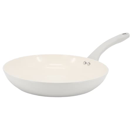 Martha Stewart Everyday Rexford 12 Inch Ceramic Nonstick Aluminum Frying Pan in Linen 141010.01