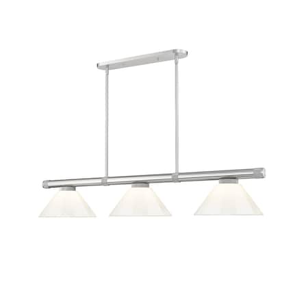 Z-Lite Vanguard Brushed Nickel 3 Light Billiard 3050-3BN-PWH