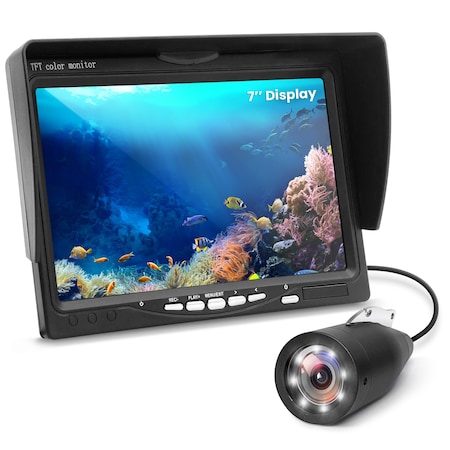 Pyle Underwater Fishing Camera, 7 Inch LCD and Upgraded HD Lens for Ice Lake Boat Kayak Fishing PLMRCDV72BK