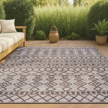 Jonathan Y Kafel Tribal Bohemian Beige/Brown 4 ft. x 6 ft. Indoor/Outdoor Area Rug SMB130A-4