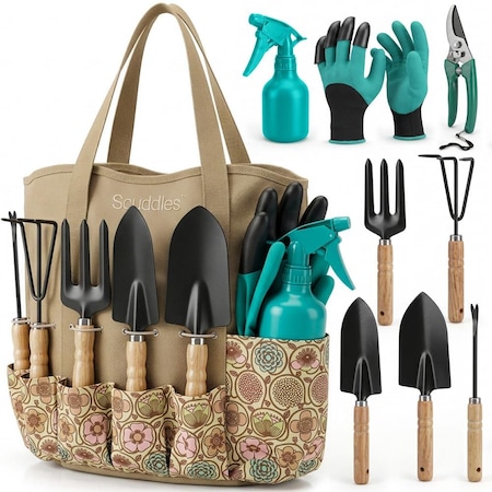 Scuddles All-in-One Gardening Tool Set with Large Storage Tote SCGB1
