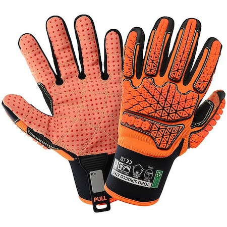 Globus Mechanic Impact Glove, Leather, Red, 8/M, PR Torq Sirocco Xtra 8/M