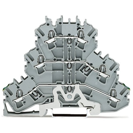 Wago Terminal Block, 3.67" L, 500V, Gray 2002-3227