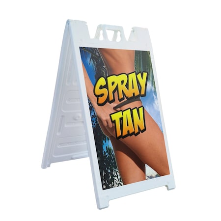 Signmission Spray Tan, A-Frame & 2 Sign Inserts, Heavy-Duty Plastic Frame SBHD-C-2436-Spray Tan
