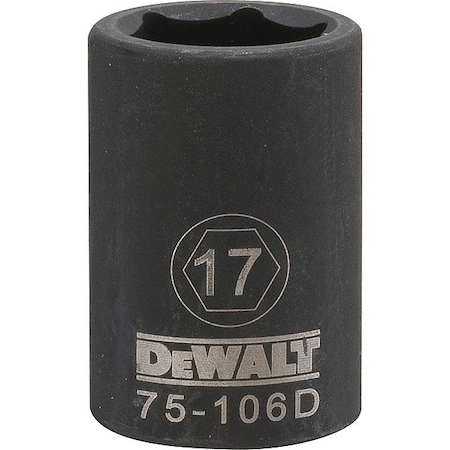 Dewalt Drive Impact Socket, 6PT 1/2in, 17 mm DWMT75106OSP