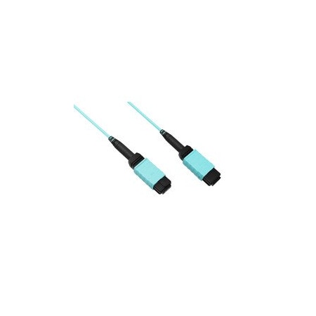 Cable Wholesale Plenum MTP Fiber Optic Cable, Type A, 12 Strand, 50/125 OM4, 40/100 Gbps, MTP Female, 15M MPMA-41015
