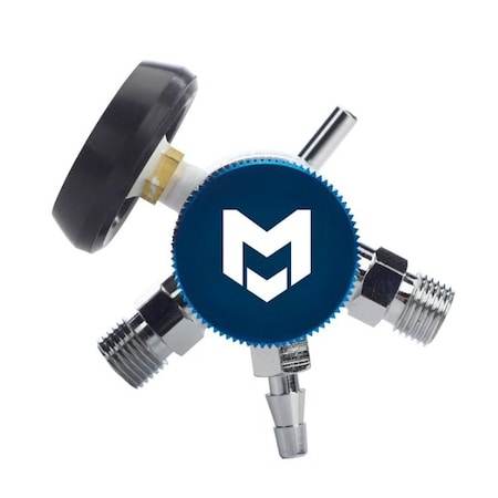 Meret Products Oxygen Regulator, 3.5 in H, 25 lpm, Brass EMSREG8725-B2D