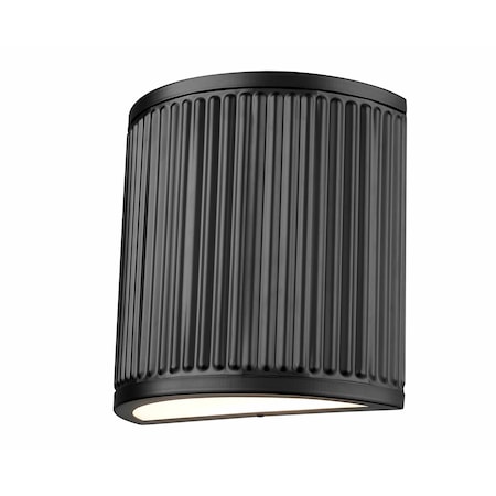 Z-Lite Stari 1 Light Wall Sconce, Matte Black/Frosted, 8 In W 1013S-MB-LED