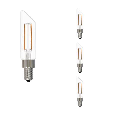 Bulbrite LED Filament 5W, Dimmable T6SL, Clear Glass, E12 Base, 3000K, 400 Lm, 4PK 862860