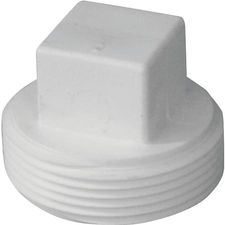 Canplas Threaded Plug, 6 in, MNPT, PVC, White 193057S