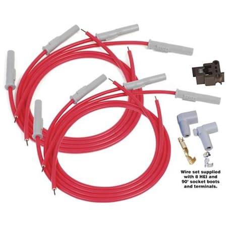 Powerplay 31199 Spark Plug Wire Set - 8 Cylinder, Red PO364339