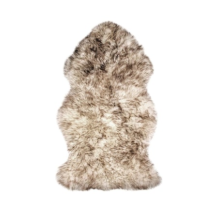 Natural 2 x 3 ft. New Zealand Single Sheepskin Rug - Gradient Chocolate 676685001726
