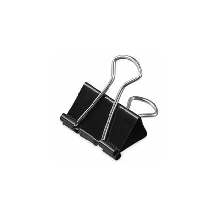Universal One Binder Clip, Black; Silver, 0.63" W, 12PK UNV10199