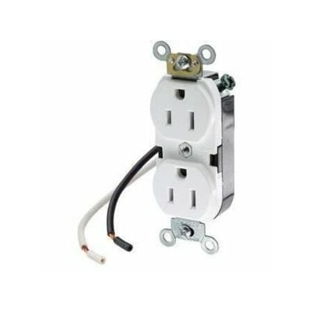 Leviton Industrial Series Heavy Duty Grade Duplex Receptacle, 15 Amp, 125 Volt 5262-CW