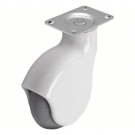Medcaster Plate Caster, Swivel, Nylon, 5 5/8"H PGE40120-WH-MNT63(GG)