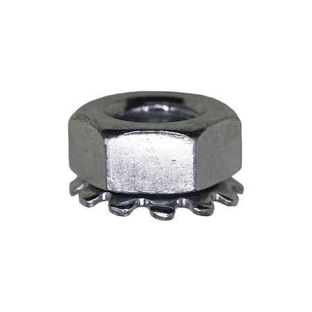 Auveco 1/4in-28 Hex Keps Lock Washer And Nut Zinc, 100PK 3497