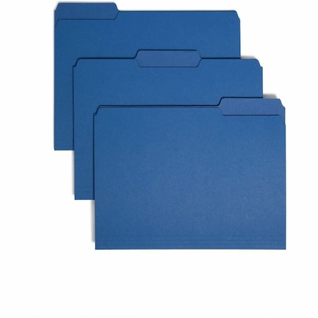 Smead INTERIOR FILE FOLDERS, 1/3-CUT TABS, LETTER SIZE, NAVY BLUE, 100PK 10279