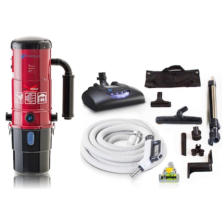 Prolux CV12000 Central Vacuum Unit System with Electric Hose Power Nozzle Kit redcen3
