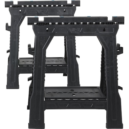 Channellock 27'' L x 32'' H Plastic Folding Sawhorse Set 1000 Lb. Capacity, 2PK CL352754