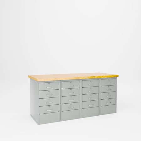 Pucel Drawer Base Tool Storage Bench, 72 in W x 30 in D x 34 in H, Gray DBU-3072-W