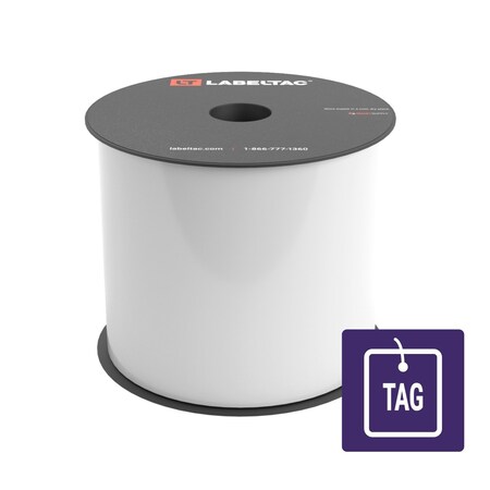 Labeltac Tear-Resistant Tag Stock 4in x 100ft LT4/LTPX, White LT402TAG
