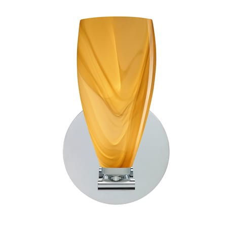 Besa Lighting Karli Wall Sconce, Honey, Polished Nickel Finish, 1x5W LED 1SX-7198HN-LED-PN