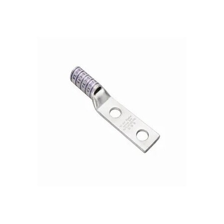 Burndy 2 HOLE LUG, LONG BRL 2 AWG, 1/4" BOLT 3/4" CNTR, PEEP HOLE BRN ROHS YAZ2C2TC14E2
