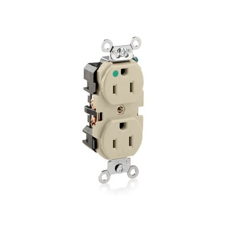 Leviton Heavy Duty Hospital Grade Duplex Receptacle, 15 Amp, 125 Volt 8200-HI