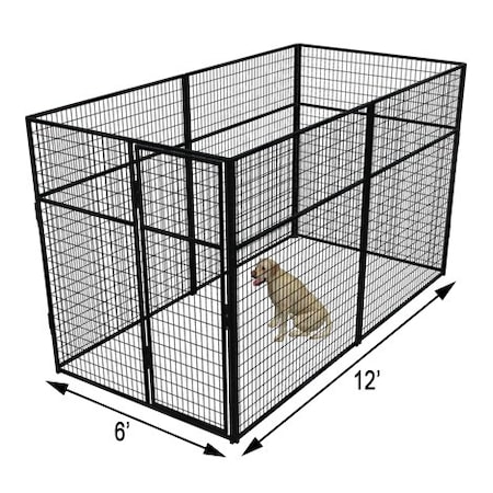 K9 Kennel Store 6ft X 12ft Basic 7ft Tall Wire Kennel Powder Coated B7T6X12FK