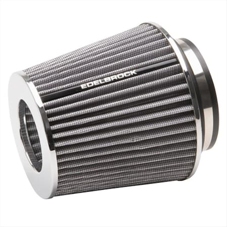 Edelbrock 43642 Air Filter White, Chrome E11-43642