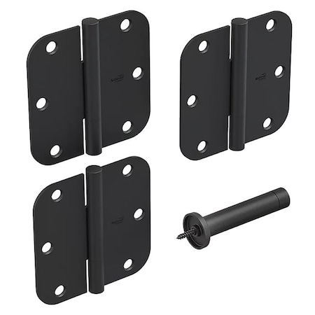 National Hardware Door Update Hardware Kit, Aluminum/Steel, Matte Black N900-007
