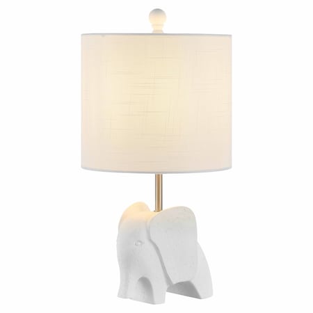 Jonathan Y Koda 17.5" Eclectic Southwestern Resin/Iron Elephant LED Kids' Table Lamp, White JYL1143D