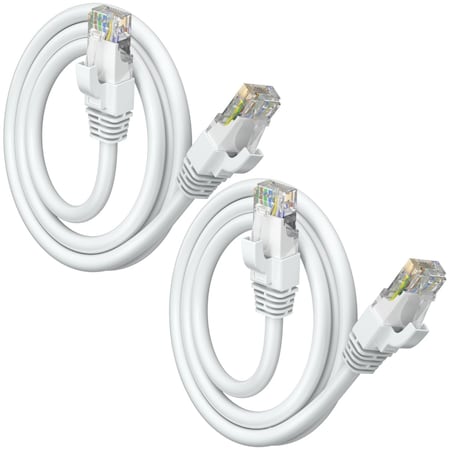 Maximm Cat6 Ethernet Cable 1.5ft 10Gbps 550MHz UTP, 2PK, White, 2PK WH2PK03