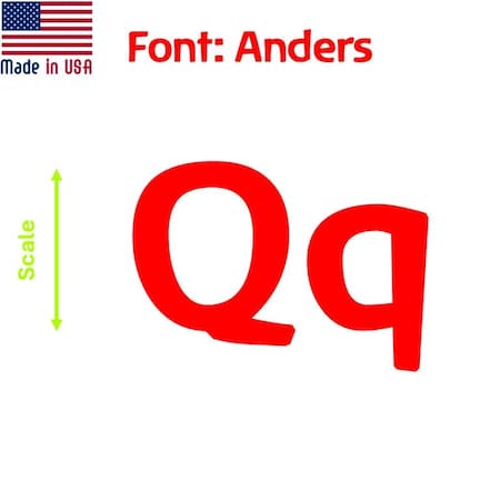Aacc Self-Adhesive Vinyl Letter: q, Scale: 3 cm. Color: Red Font: Anders by, 24PK AACC-Anders-lq-Red-M3x24