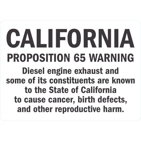 Lyle California Proposition 65 Warning Diesel, 7x5, Non-Reflective, White G-17477-ND_7x5