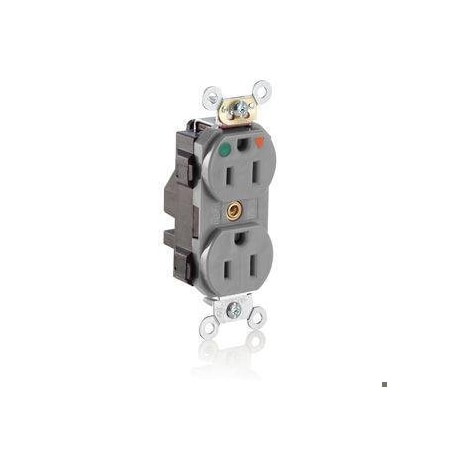 Leviton Straight Blade Receptacle, 5-15R, 15 A, 125V AC, Surface Mount, Isolated Ground M8200-IGG