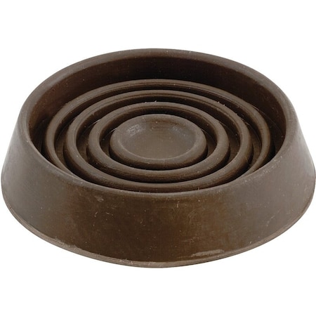 Shepherd Hardware Caster Cup, Rubber, Brown, 4PK 9075