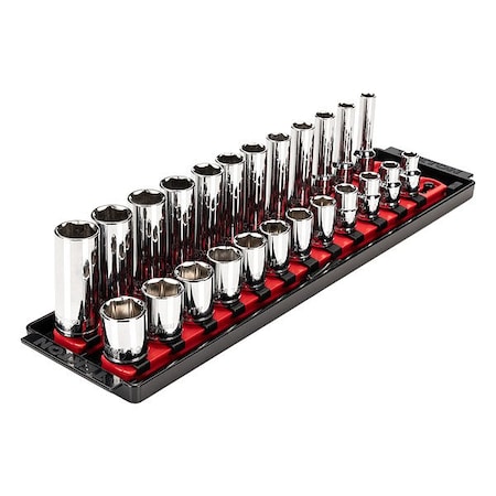 Tekton Socket Set, Steel, 24 Pieces SHD91215