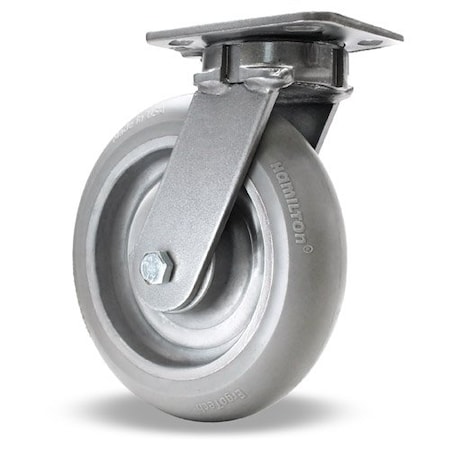 Hamilton Kingpinless Swivel Caster, 8" x 2" Ergo-Tech (87A) Wheel, 1/2" Sealed Precision Ball Bearings S-ZFWH-82EMB