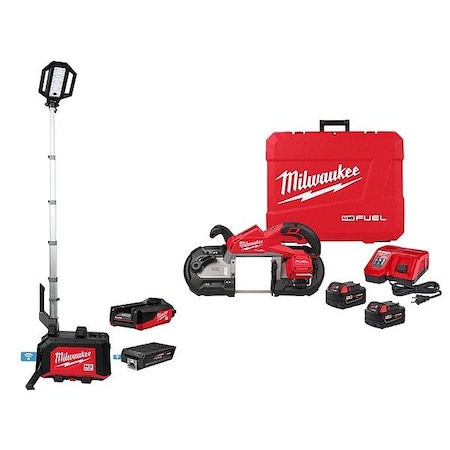 Milwaukee Tool MX FUEL Tower Light + M18 FUEL Band Saw MXF040-1XC, 2929-22