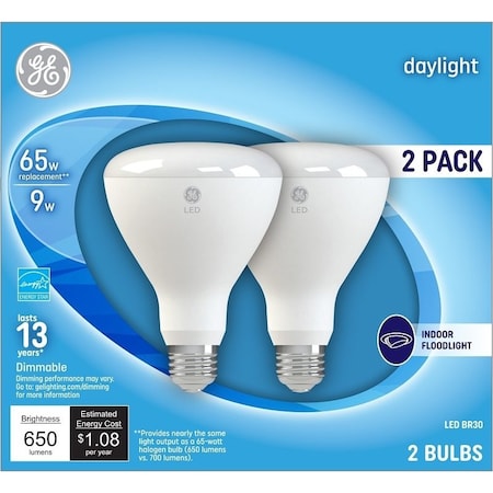 Ge BULB FLOOD LT LED DAYLIGHT 10W, 2PK 93129771
