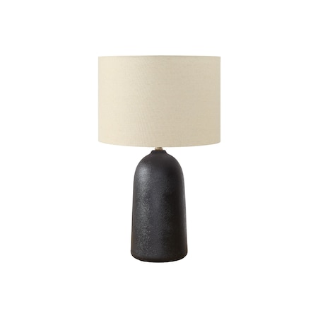Monarch Specialties Lighting, 27"h, Table Lamp, Black Ceramic, Beige Shade, Contemporary, Modern I 9906