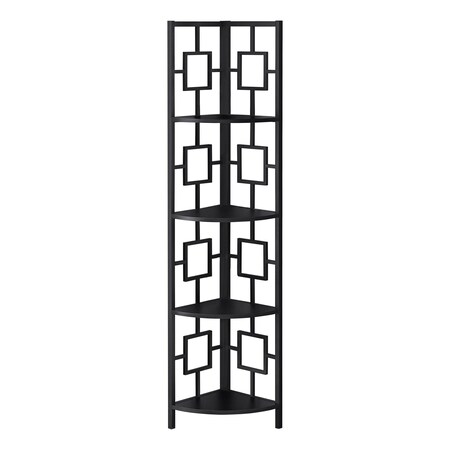 Homeroots 62" Black Metal Corner Bookcase 376525