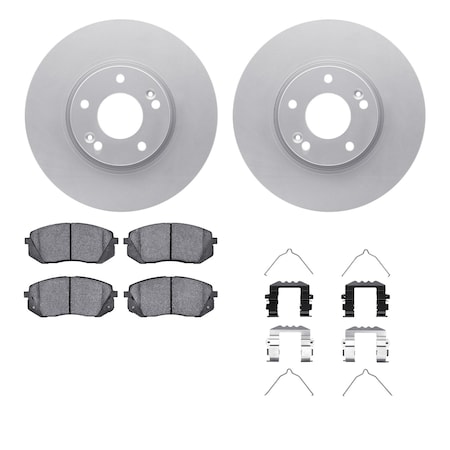 Dynamic Friction Co DFC GEOSPEC Coated Rotors with 5000 Brake Pads - Ceramic and Hardware 4512-21058