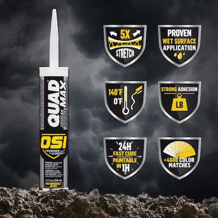 Osi QUAD MAX 9.5 Oz. Window Door & Siding Sealant Black 1868687