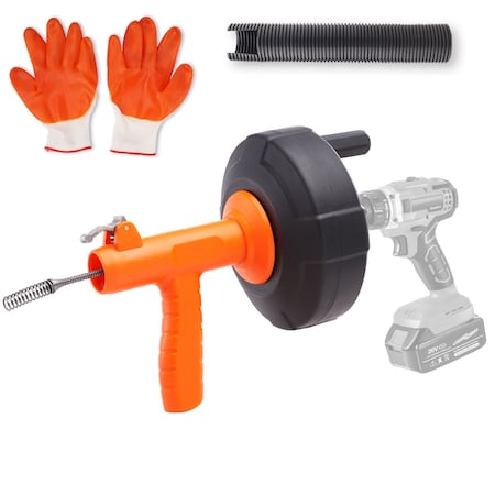 Vevor Drain Auger 25ft 1/4in Drum Plumbing Drain Snake Clog Remover Autofeed RC-2005F