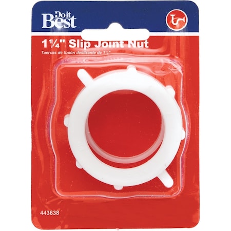 Do It Best 1-1/4'' Wht Plastic Slip Joint Nut DIB956